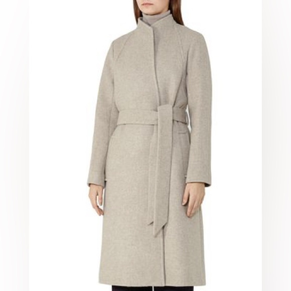 Reiss Elias Belted Wool-Blend Coat